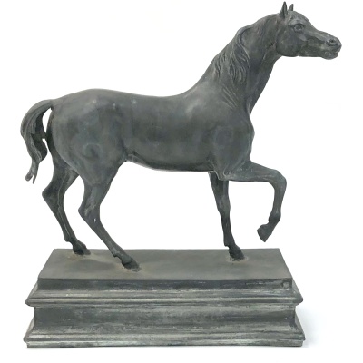 Vintage Cast Lead Horse on Stand