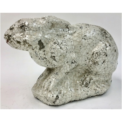 Large Terracotta Rabbit w/Crackle Glaze