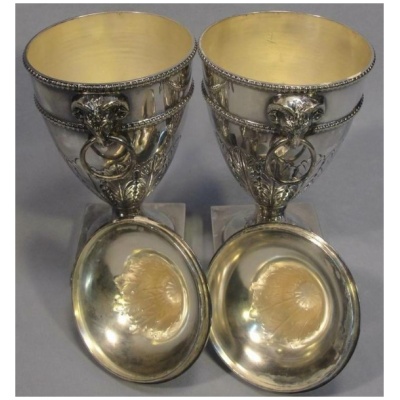 Antique Pair of Sheffield Silver Urns