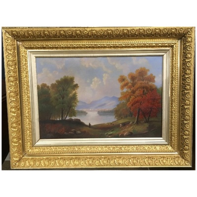 Antique NH White Mountains Oil Painting