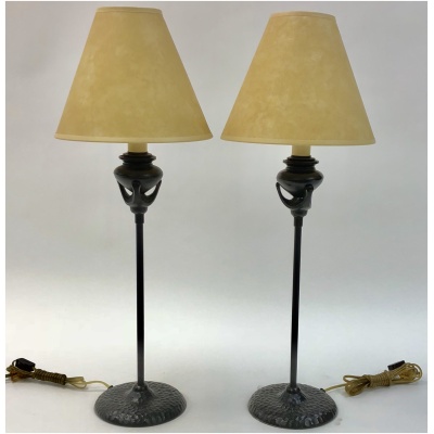 A Pair of Arts & CraftsCandlestick Lamps