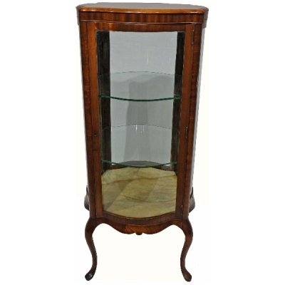 Antique Round Serpentine Display Cabinet