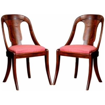 Antique Pair of Regency Spoonback Chairs