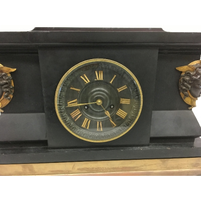 Antique Empire Black Slate Clock