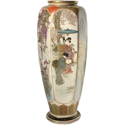 Antique Meiji Period Hexagonal Vase