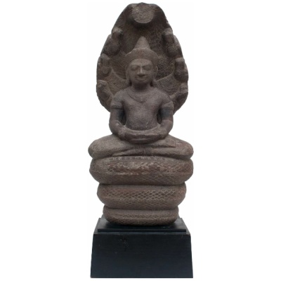 Antique 16th c Carved Stone Buddha