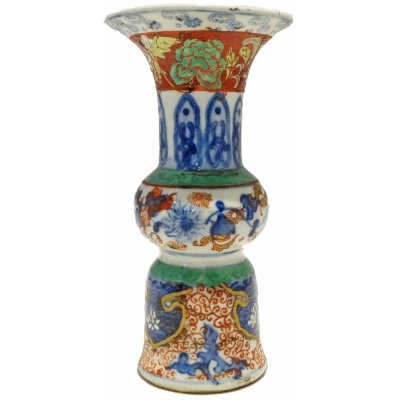 Antique Chinese Imari Trumpet Vase