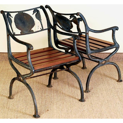 Antique Iron"Molla"Bench & 2 Chairs*Sold