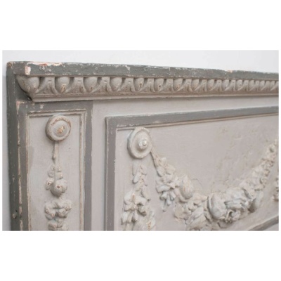 19th c. Painted French 3 Panel Trumeau