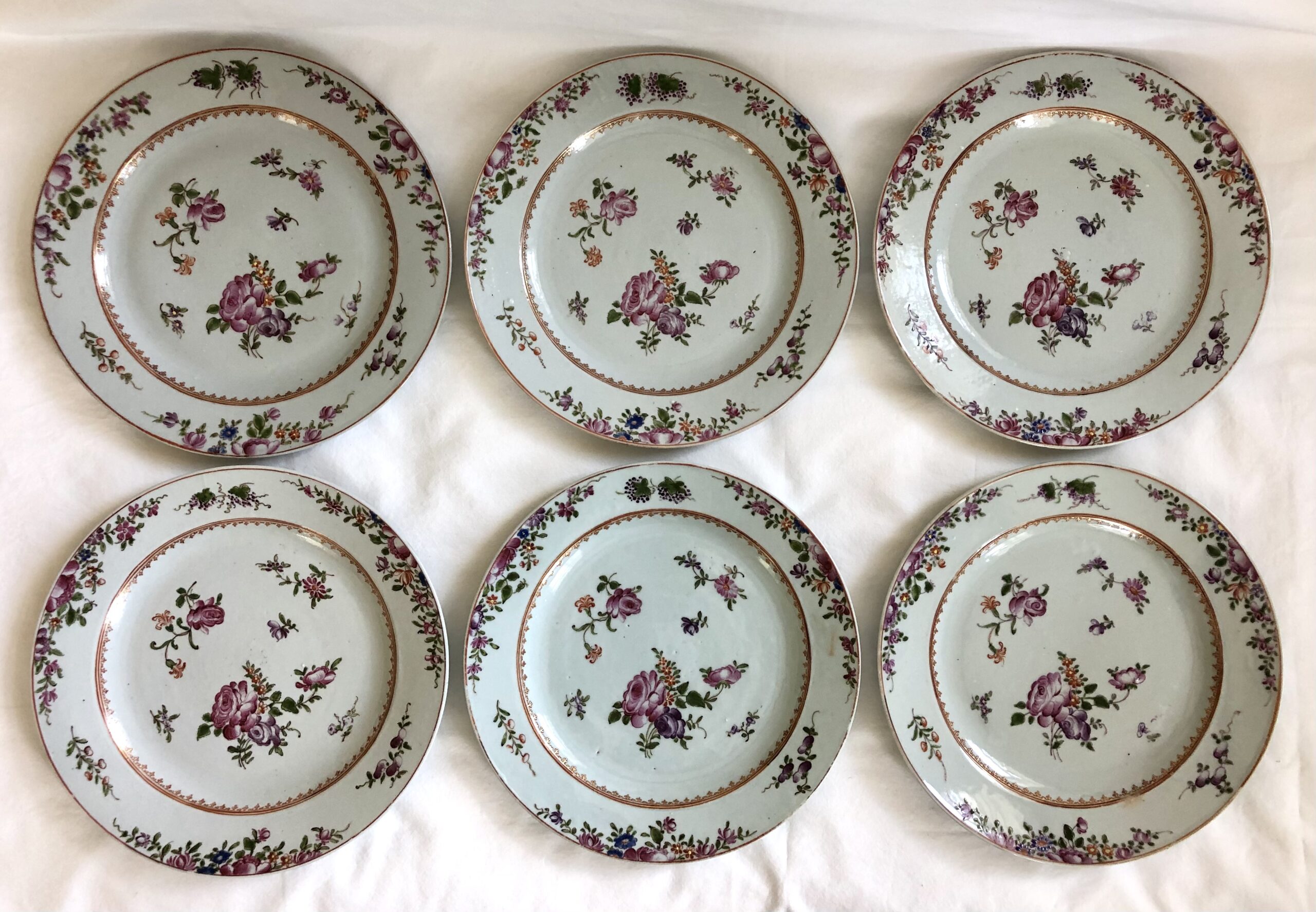 18th c. Chinese Export Plates Set/6