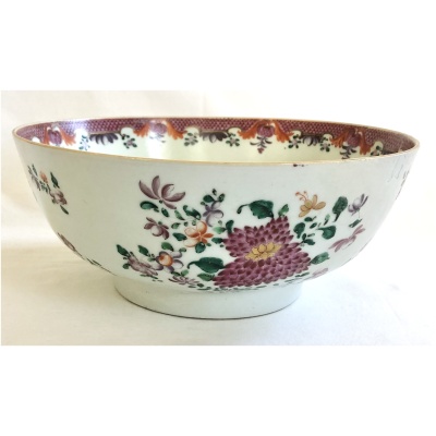 18th c. Chinese Export Punch Bowl #B