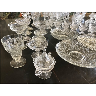 104 pc Group of McKee Glass Rock Crystal