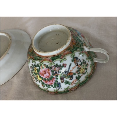 19th c. Rose Medallion Lg Teacup #C