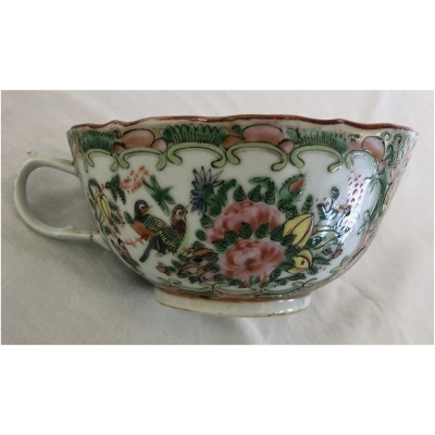 19th c. Rose Medallion Lg Teacup #C