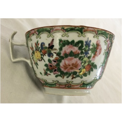 19th c. Rose Medallion Lg Teacup #A