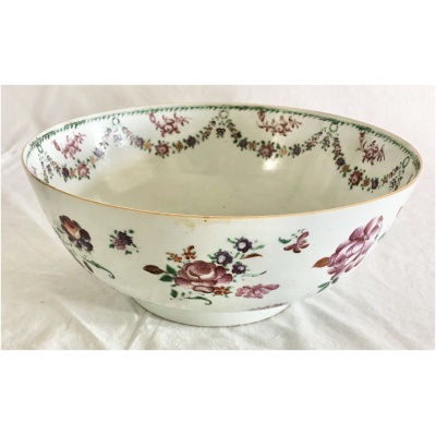 18th c. Chinese Export Punch Bowl #A