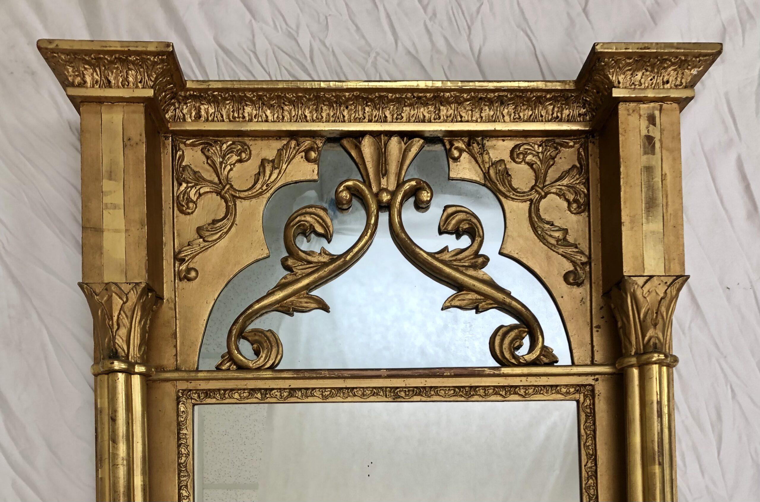 19th c. Swedish Gilded Gothic Mirror