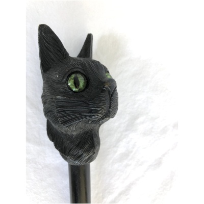 Early 20th c. Parasol Handle ~ Cat Head