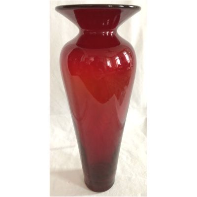 Blenko Glass Tall Chinese Red Glass Vase