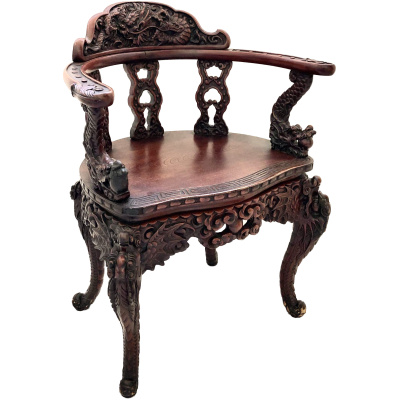 Antique Chinese Petite Mahogany Chair