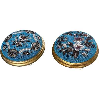 19th c. Pair of Beaded Footstools