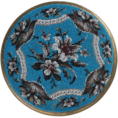 19th c. Pair of Beaded Footstools