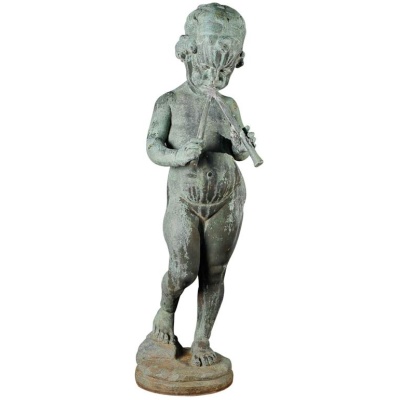 20th c. Bronze Putti w/Pan Pipes *Sold