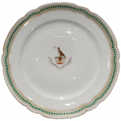 19th c. French Armorial Motto Plate