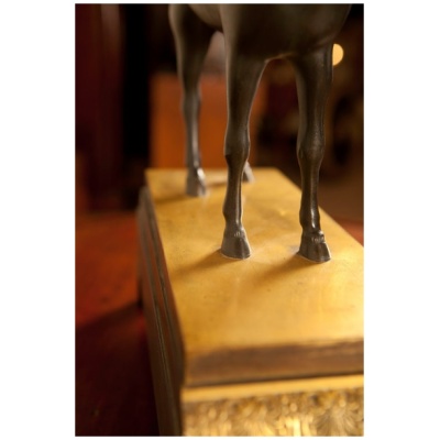19th c. Bronze & Gilt Horse