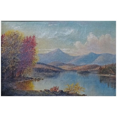 Antique NH White Mountains Oil Painting