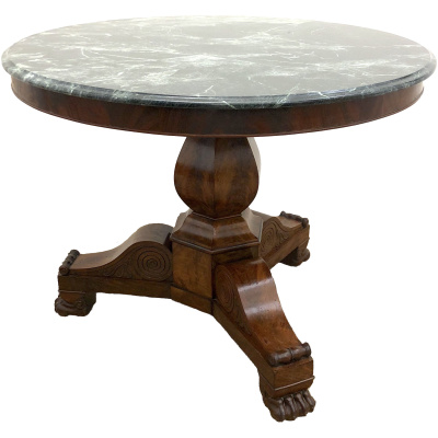 19th c. French Center Table w/GRN Marble
