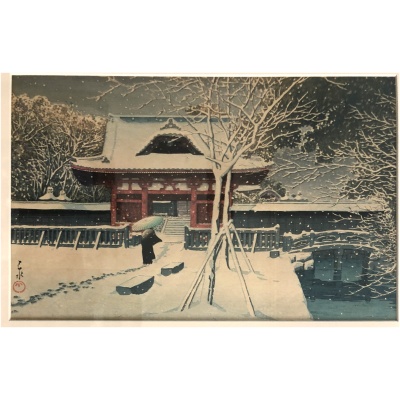 Vintage Pair Japanese Woodblock Prints