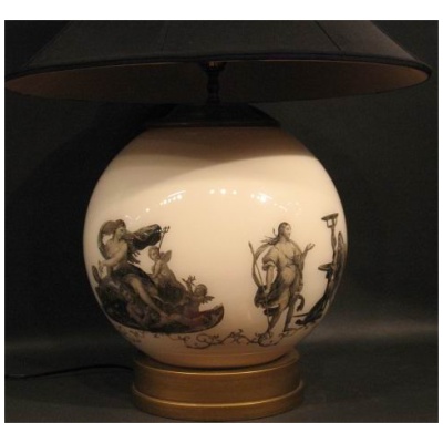Vintage Neoclassic Globe Lamp w/o shade