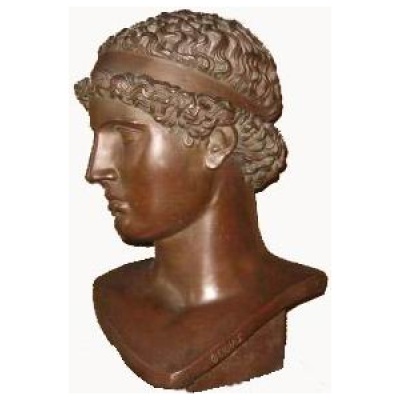 19th c. Male Youth Bronze Bust