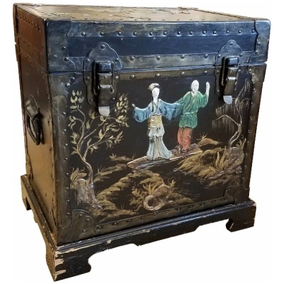 Antique Chinese Trunk on Stand