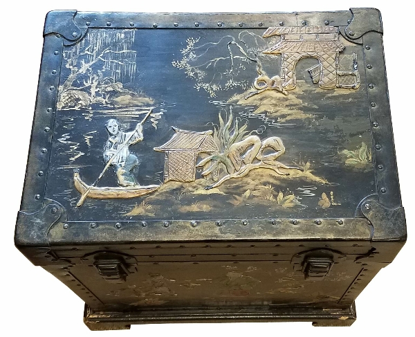 Antique Chinese Trunk on Stand