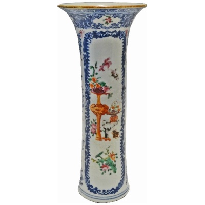 18th c Chinese Famille Rose Trumpet Vase