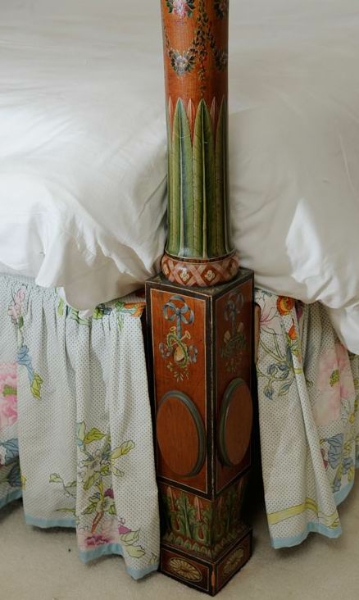 19th c. Painted Fruitwood Testor KingBed