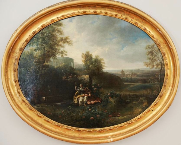 18th c. Pair of Italian Oval Paintings