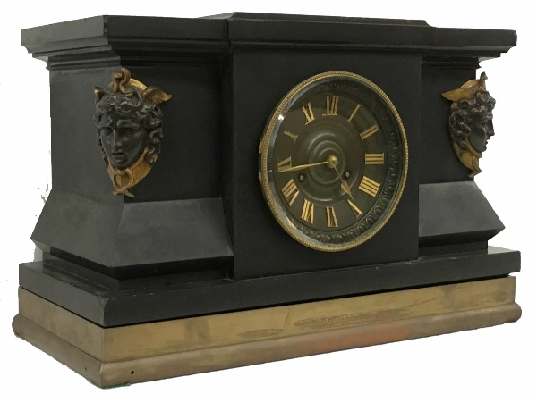 19th c. Empire Black Slate Clock