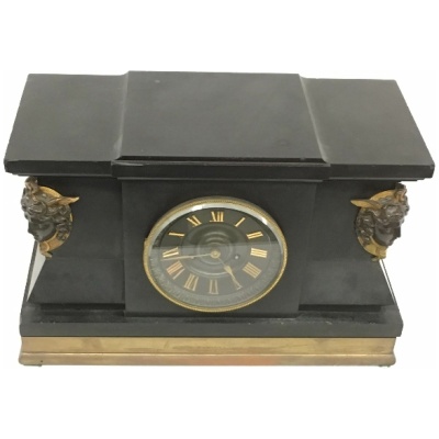 19th c. Empire Black Slate Clock