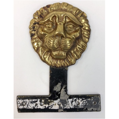 19th c. Brass Lion Head Hanging Mount