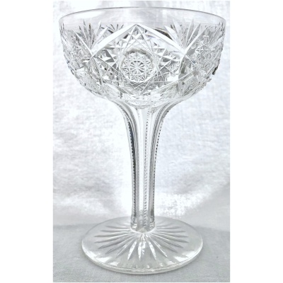 Antique Set/4 Crystal Champagne Glasses