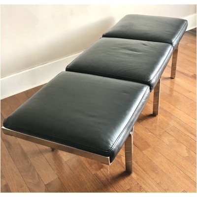 RH 1960's Link Leather Bench