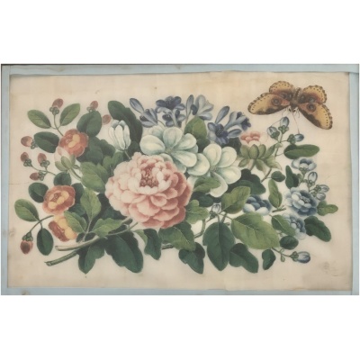 19th c. Chinese Watercolor - Flowers