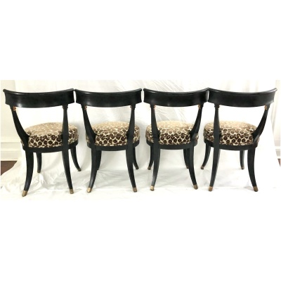 Vintage S/4 Black Klismos Dining Chairs