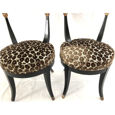 Vintage S/4 Black Klismos Dining Chairs