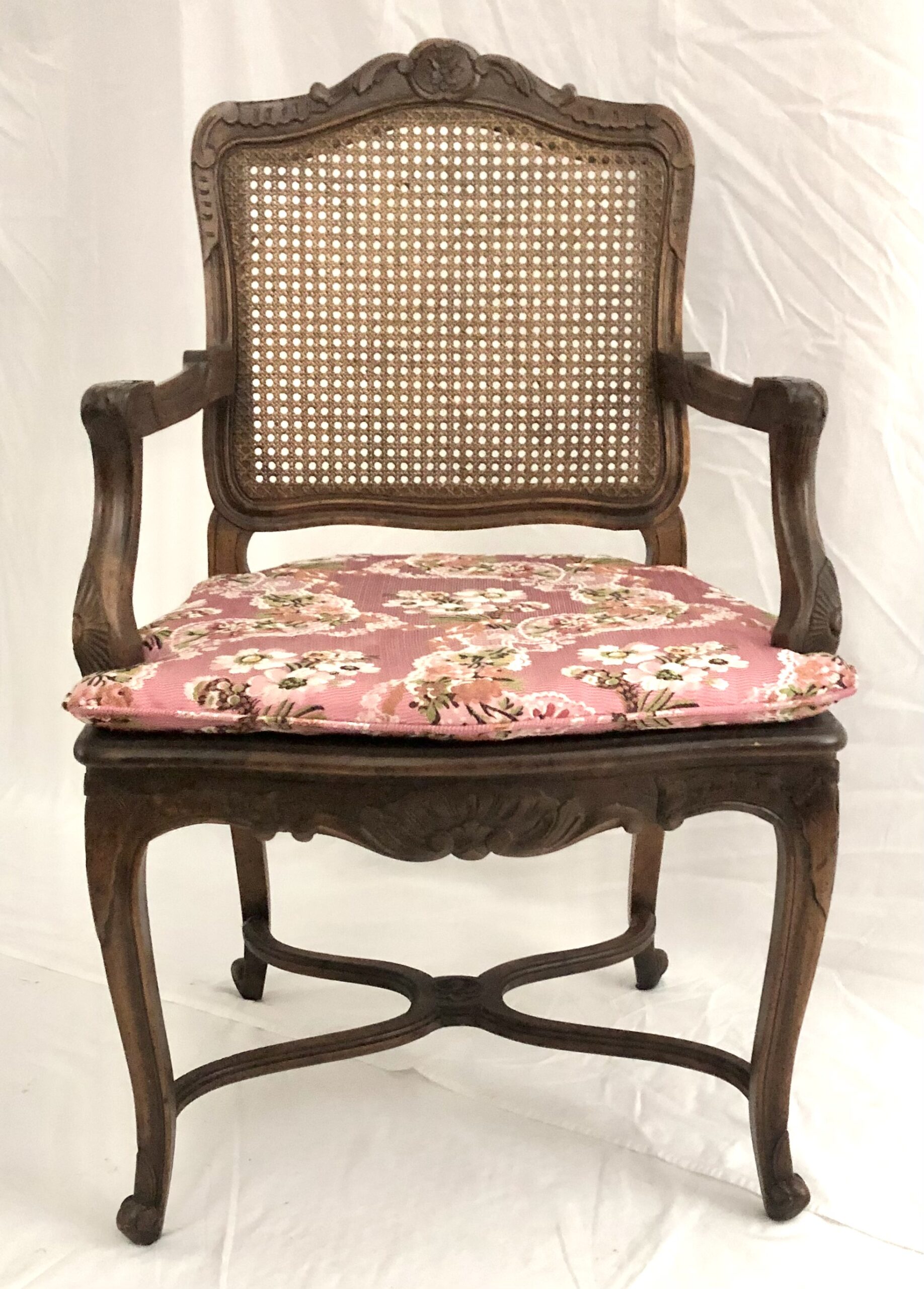 19th c. French Style Walnut Fauteuil