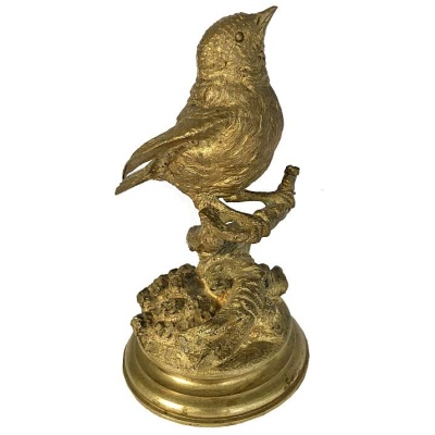 19th c. Pautrot Bronze Dore' Bird