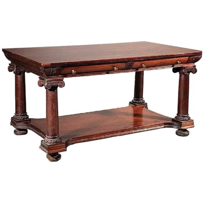 19th c. American Empire Library Table
